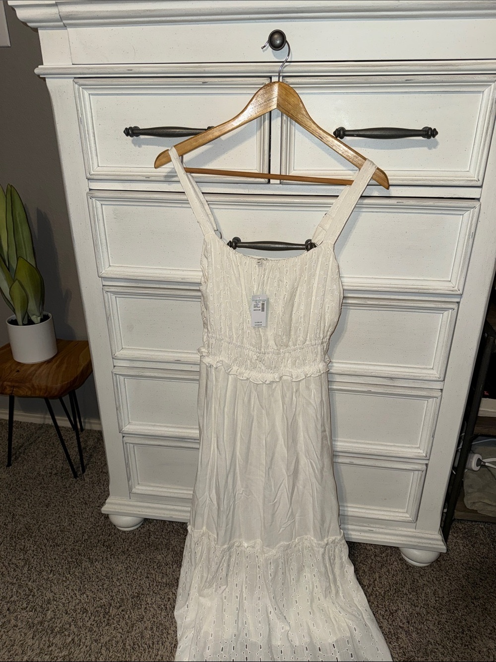 NWT Maurices Cream  Eyelet Midi Dress